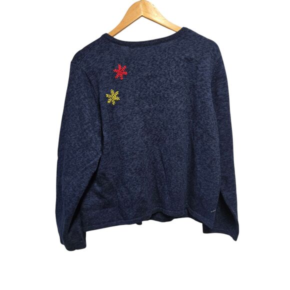 MARISA CHRISTINA Ice Skater Knit Cardigan Sweater Christmas Size XL - Picture 3 of 5